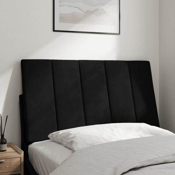 vidaXL Coussin de t&ecirc;te de lit Hanko noir 80 cm velours