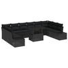 vidaXL Ensemble de canap&eacute; de jardin 11 pc Noir polyrotin