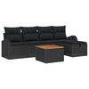 vidaXL Ensemble de canap&eacute; de jardin 6 pc Noir Poly rotin
