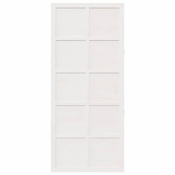 vidaXL Porte de grange Blanc 80 x 2,5 x 208 cm Bois de pin massif