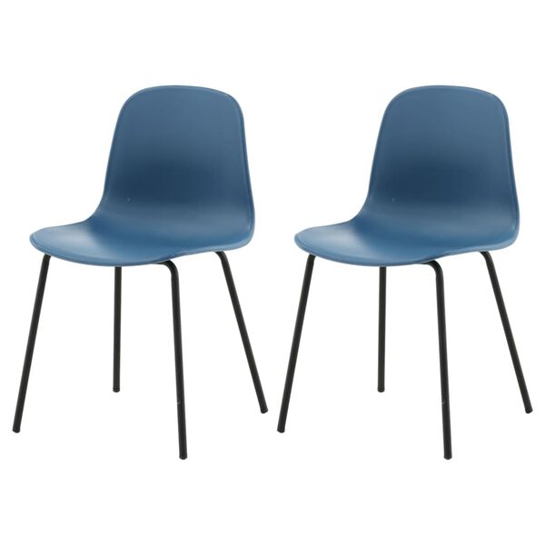 Venture Home Chaises &agrave; manger lot de 2 Arctic plastique noir et bleu