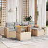 vidaXL Salon de jardin avec coussins 6 pcs beige r&eacute;sine tress&eacute;e