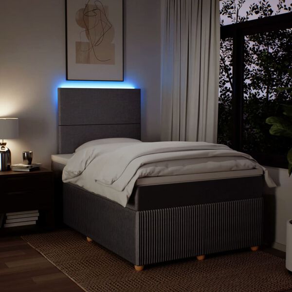 vidaXL Sommier &agrave; lattes de lit avec matelas Taupe 120x200 cm Tissu