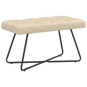 vidaXL Banc avec capitonnage bouton Cr&egrave;me 80 x 40 x 46 cm Tissu