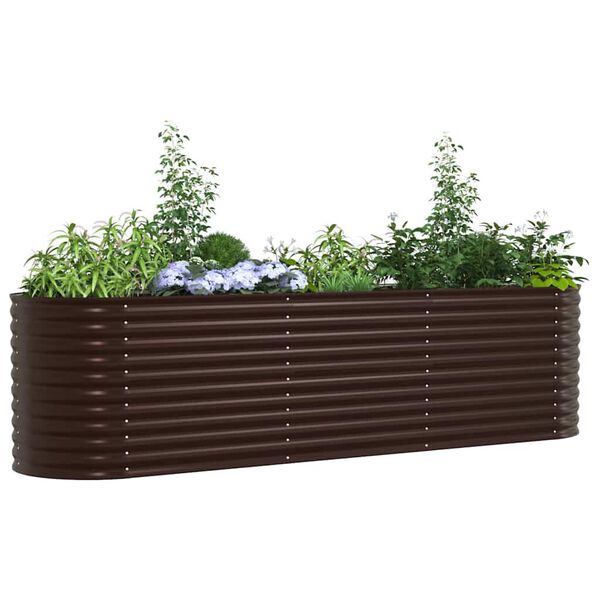vidaXL Jardini&egrave;re sur&eacute;lev&eacute;e Marron 320 x 80 x 81 cm Acier