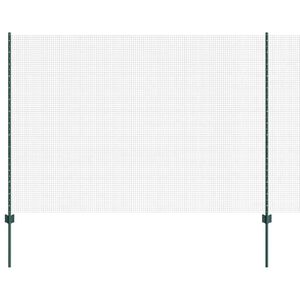 vidaXL Cl&ocirc;ture en fil soud&eacute; avec poteaux 25 x 1,5 m Vert Maille