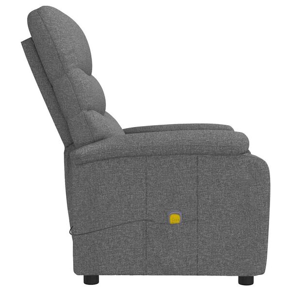 vidaXL Fauteuil de massage Gris foncé Tissu