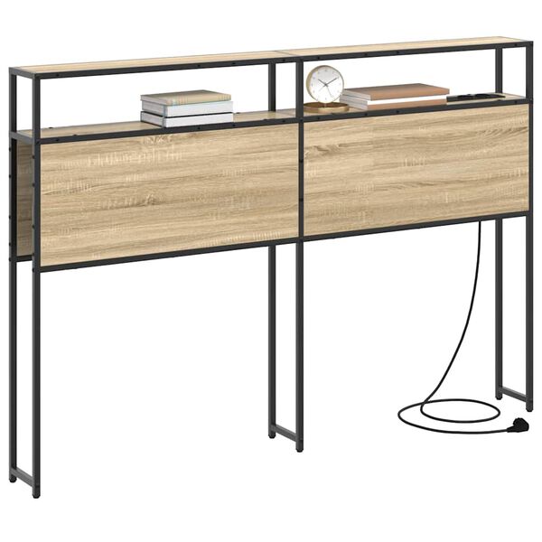 vidaXL T&ecirc;te de lit de rangement Ch&ecirc;ne sonoma 135 cm Bois d'ing&eacute;nierie