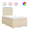 vidaXL Sommier &agrave; lattes de lit avec matelas cr&egrave;me 120x190 cm tissu