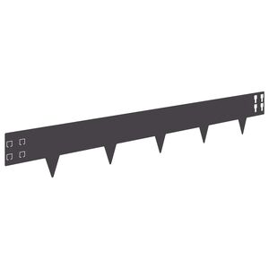 vidaXL Bordure de Pelouse 30 pc 100 x 15 cm Acier Noir