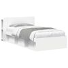 vidaXL Cadre de lit avec rangement Blanc 90 x 190 cm Bois d'ing&eacute;nierie