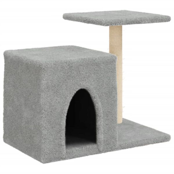 vidaXL Arbre &agrave; chat avec griffoirs en sisal gris clair 50,5 cm