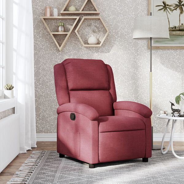 vidaXL Fauteuil inclinable Rouge bordeaux Tissu