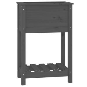 vidaXL Jardini&egrave;re avec &eacute;tag&egrave;re Gris 54x34,5x81 cm Bois massif de pin