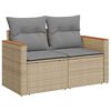 vidaXL Salon de jardin 6 pcs avec coussins beige résine tressée acacia