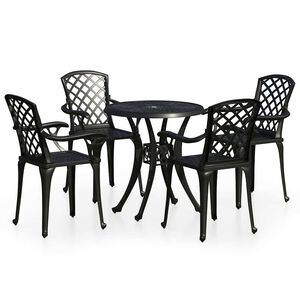 vidaXL Ensemble de bistro 5 pcs Aluminium coul&eacute; Noir