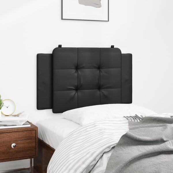 vidaXL Coussin de t&ecirc;te de lit Zadar noir 80 cm similicuir