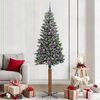 vidaXL Sapin de No&euml;l mince Vert 210 cm PVC et bois de pin massif
