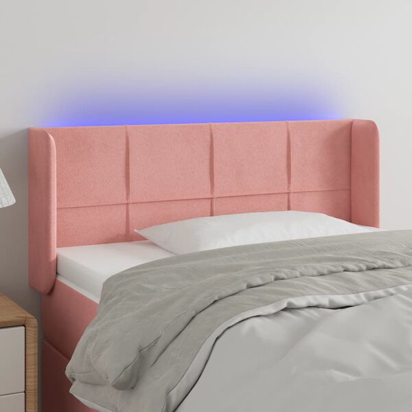 vidaXL T&ecirc;te de lit &agrave; LED Rose 83x16x78/88 cm Velours