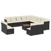 vidaXL Salon de jardin avec coussins 14 pcs noir r&eacute;sine tress&eacute;e