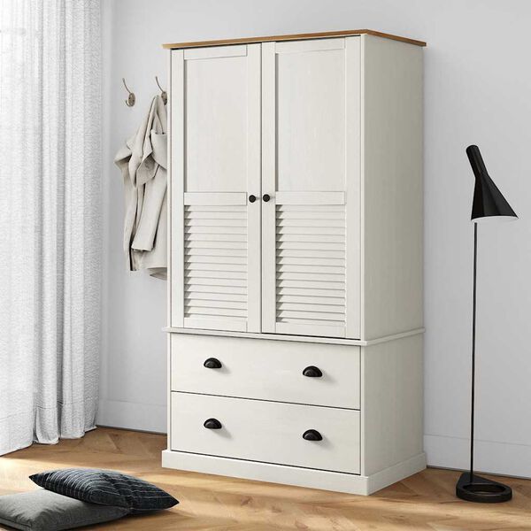 vidaXL Garde-robe VIGO blanc 90x55x170 cm bois massif de pin