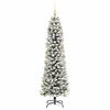 vidaXL Sapin de No&euml;l artificiel Blanc 210 cm PVC, m&eacute;tal et plastique