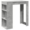 vidaXL Table de bar avec &eacute;tag&egrave;res gris b&eacute;ton bois d'ing&eacute;nierie