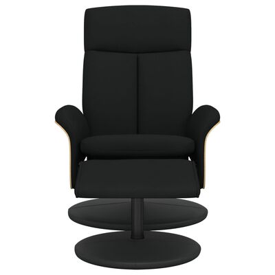 vidaXL Fauteuil inclinable avec repose-pied noir tissu