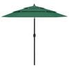 vidaXL Parasol de jardin &agrave; 3 niveaux avec m&acirc;t en aluminium vert 2,5 m