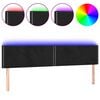 vidaXL T&ecirc;te de lit &agrave; LED Noir 200x5x78/88 cm Velours