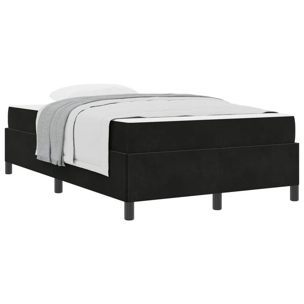 vidaXL Cadre de lit avec matelas Noir 120 x 190 cm tissu