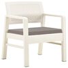 vidaXL Salon de jardin 3 pcs avec coussins Plastique Blanc