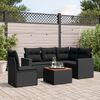 vidaXL Salon de jardin 6 pcs avec coussins noir r&eacute;sine tress&eacute;e