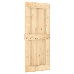 vidaXL Porte coulissante NARVIK Naturel et noir 85 x 210 cm (213,5 cm)