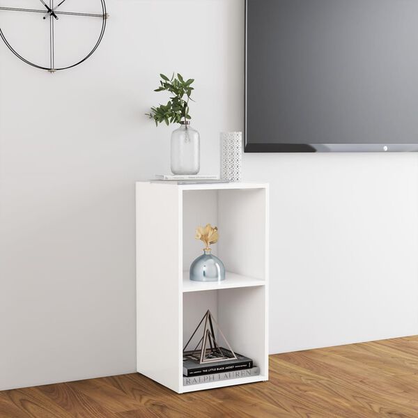 vidaXL Meuble TV blanc 72x35x36,5 cm bois d’ingénierie