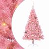 vidaXL Sapin de No&euml;l artificiel pr&eacute;-&eacute;clair&eacute; Rose 150 cm PVC