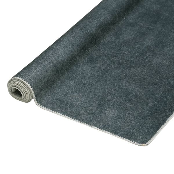 vidaXL Tapis de couloir lavable pliable Gris 80x200 cm Polyester