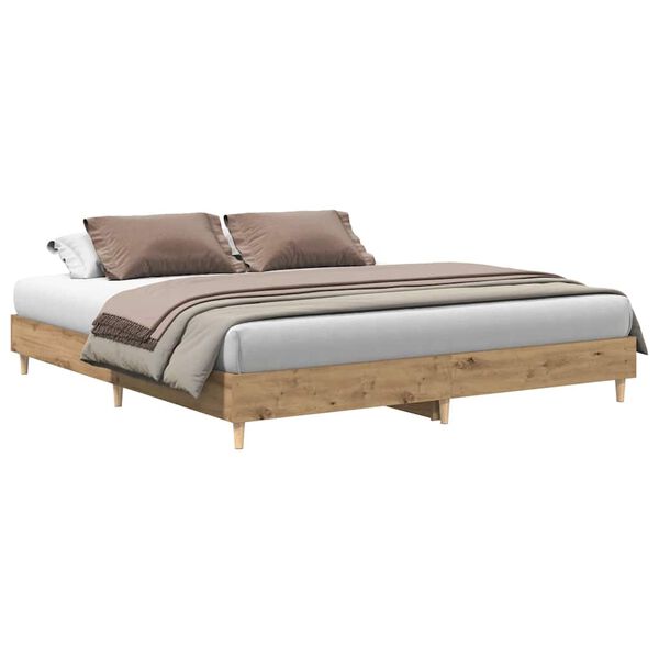 vidaXL Cadre de lit sans matelas ch&ecirc;ne artisanal 200x200 cm