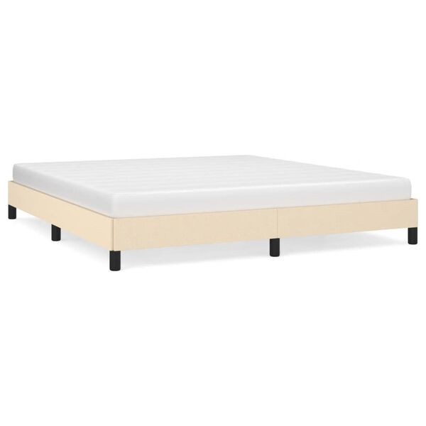 vidaXL Cadre de lit sans matelas cr&egrave;me 160x200 cm tissu