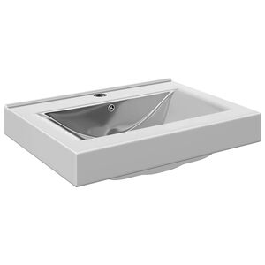 vidaXL Lavabo avec trop-plein 60x46x16 cm C&eacute;ramique Argent&eacute;