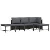 vidaXL Salon de jardin 5 pcs avec coussins Gris R&eacute;sine tress&eacute;e