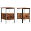 vidaXL Tables de chevet 2 pcs vieux bois 34x36x50 cm bois d'ing&eacute;nierie