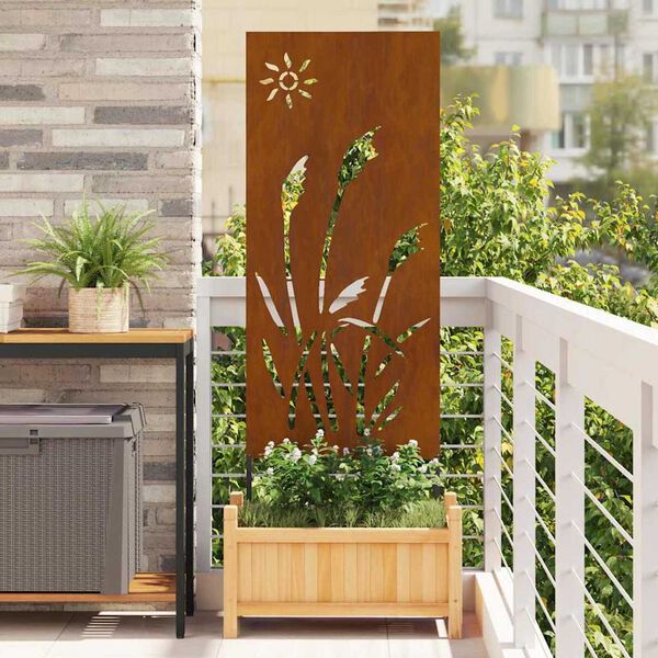 vidaXL &Eacute;cran de confidentialit&eacute; de jardin Fretwork Rouill&eacute; 50 x 140 cm