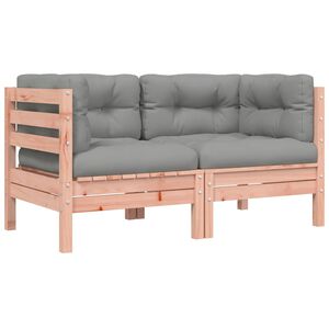 vidaXL Canap&eacute; d'angle de jardin avec coussins 2pcs bois massif douglas