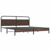 vidaXL Cadre de lit en m&eacute;tal sans matelas ch&ecirc;ne marron 183x213 cm