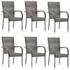 vidaXL Chaises empilables d'extérieur lot de 4 Gris Résine tressée