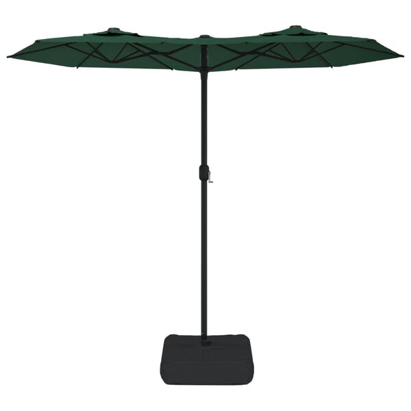 vidaXL Parasol de jardin &agrave; double t&ecirc;te vert 316x145 cm