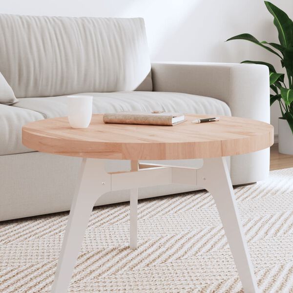 vidaXL Dessus de table &Oslash;70x4 cm rond bois massif de h&ecirc;tre