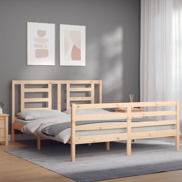 vidaXL Cadre de lit sans matelas 160x200 cm bois massif
