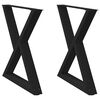 vidaXL Pieds de table &agrave; manger 2 pi&egrave;ces Noir 80 x (72-73,3) cm Acier